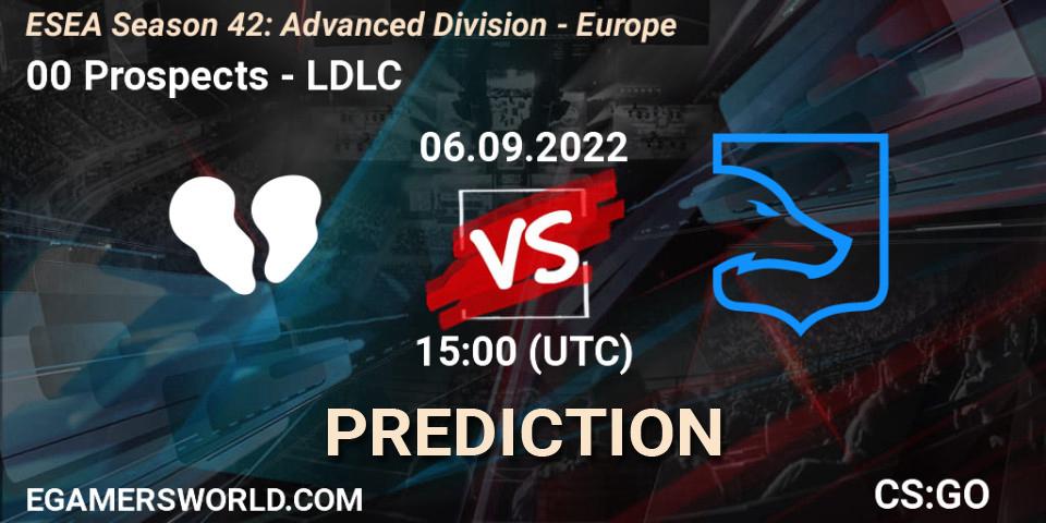 Prognose für das Spiel 00 Prospects VS LDLC. 06.09.22. CS2 (CS:GO) - ESEA Season 42: Advanced Division - Europe