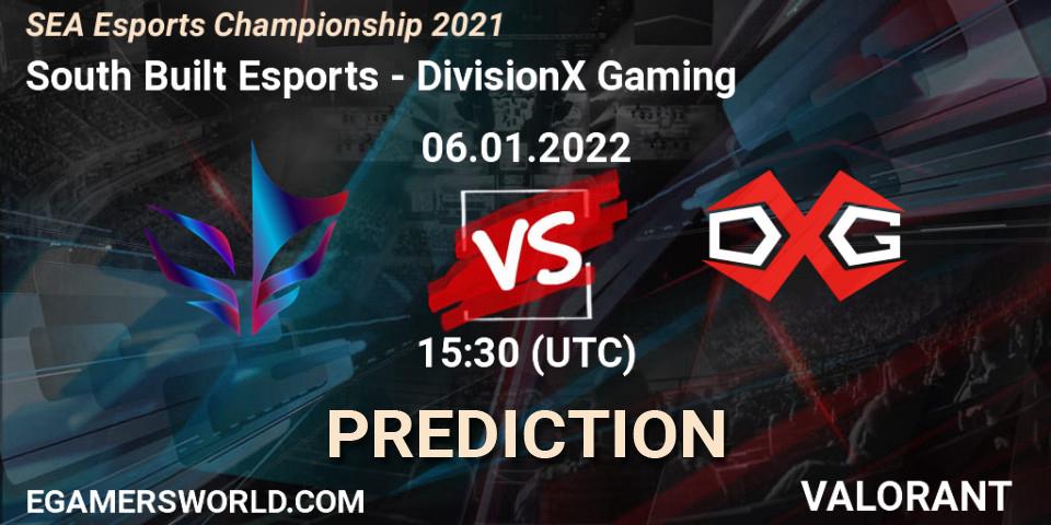 Prognose für das Spiel South Built Esports VS DivisionX Gaming. 06.01.2022 at 15:30. VALORANT - SEA Esports Championship 2021
