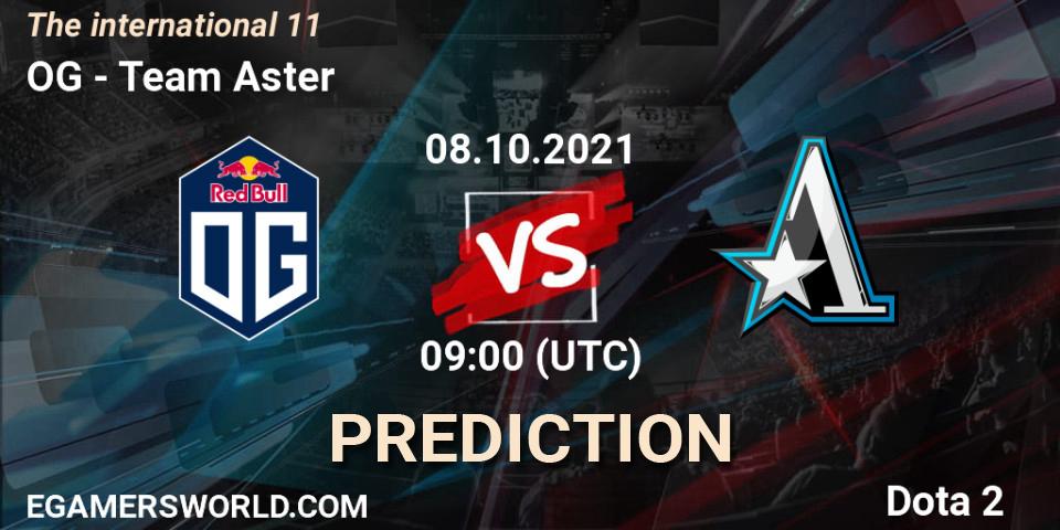 Prognose für das Spiel OG VS Team Aster. 08.10.21. Dota 2 - The Internationa 2021