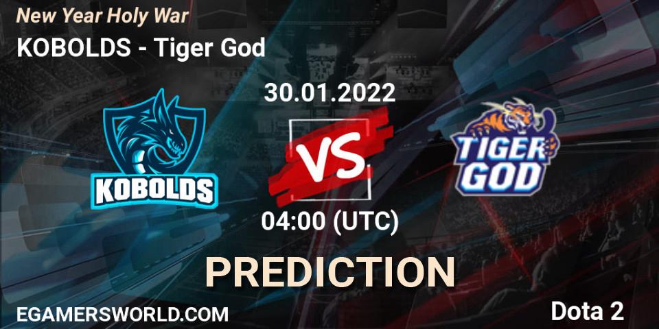 Prognose für das Spiel KOBOLDS VS Tiger God. 30.01.2022 at 04:11. Dota 2 - New Year Holy War