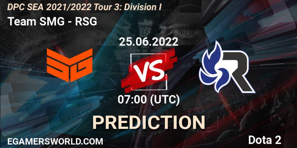 Prognose für das Spiel Team SMG VS RSG. 25.06.2022 at 07:31. Dota 2 - DPC SEA 2021/2022 Tour 3: Division I