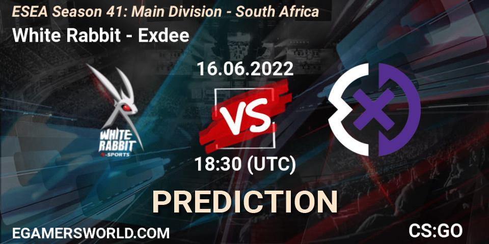 Prognose für das Spiel White Rabbit VS Exdee. 17.06.22. Counter-Strike (CS2) - ESEA Season 41: Main Division - South Africa