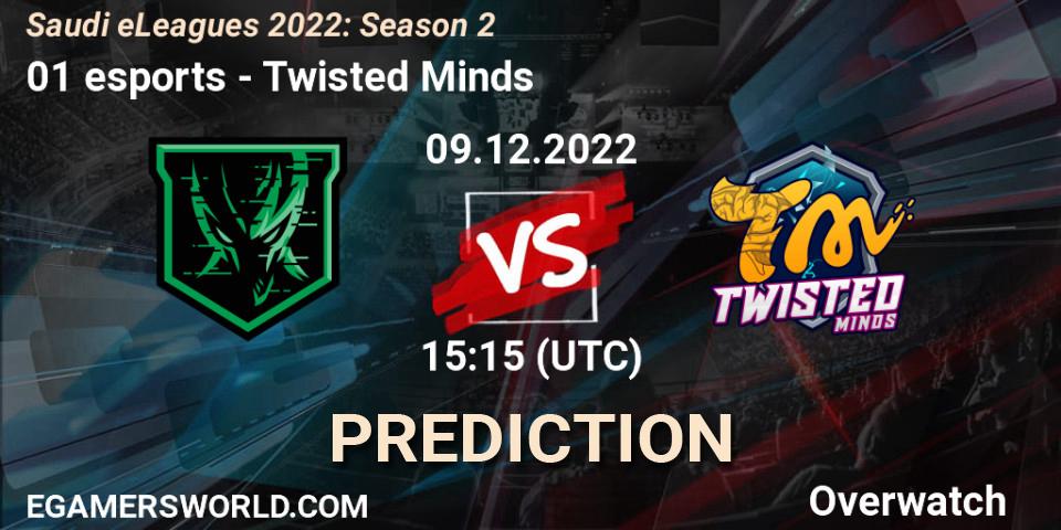 Prognose für das Spiel 01 esports VS Twisted Minds. 09.12.22. Overwatch - Saudi eLeagues 2022: Season 2
