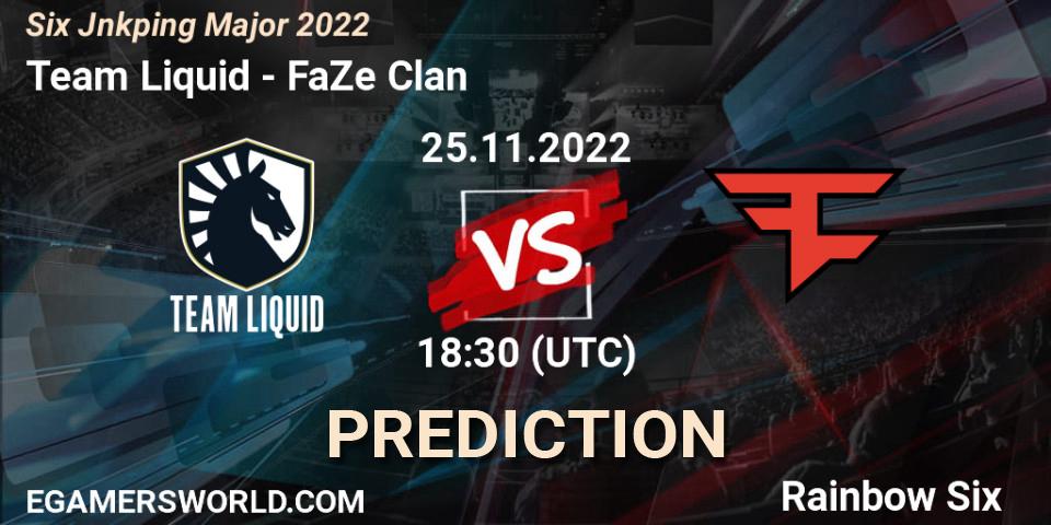 Prognose für das Spiel Team Liquid VS FaZe Clan. 25.11.22. Rainbow Six - Six Jönköping Major 2022