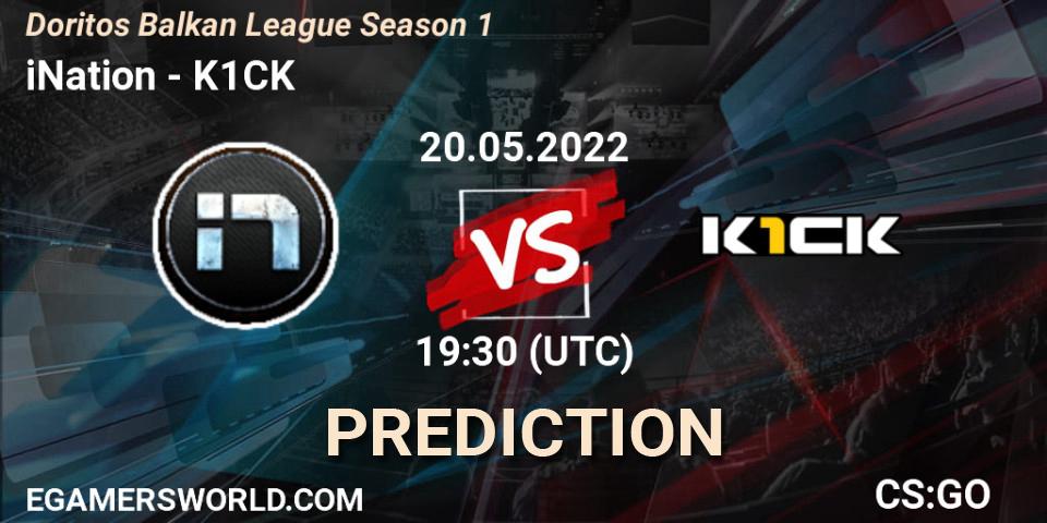 Prognose für das Spiel iNation VS k1ck. 20.05.22. CS2 (CS:GO) - Doritos Balkan League Season 1