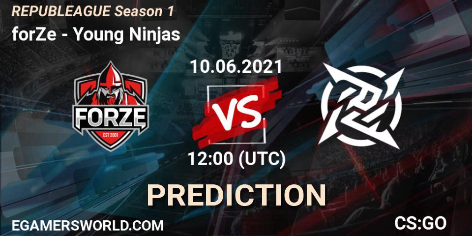 Prognose für das Spiel forZe VS Young Ninjas. 10.06.2021 at 12:00. Counter-Strike (CS2) - REPUBLEAGUE Season 1