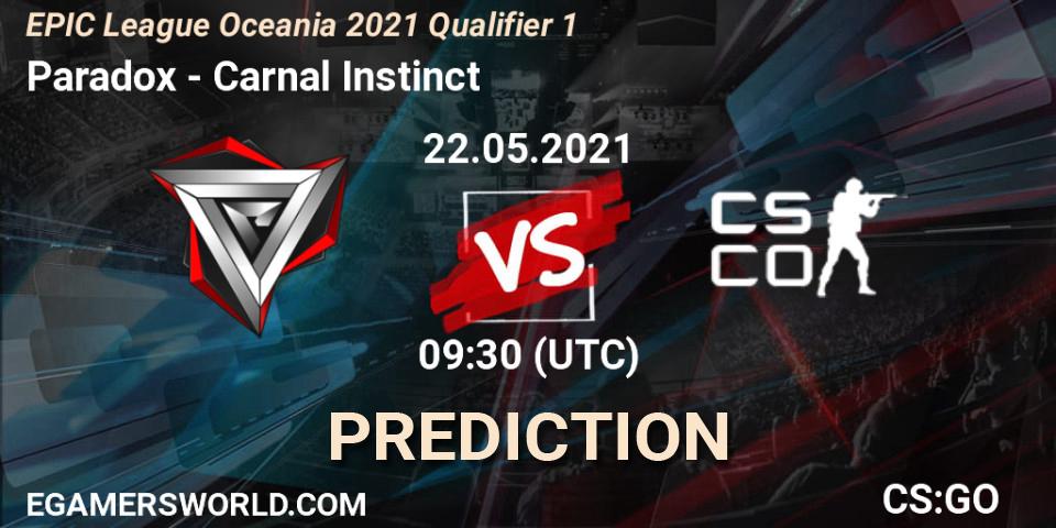 Prognose für das Spiel Skyfire VS Carnal Instinct. 22.05.21. CS2 (CS:GO) - EPIC League Oceania 2021 Qualifier 1