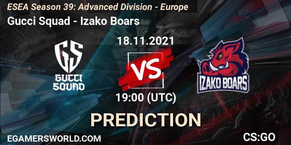 Prognose für das Spiel Gucci Squad VS Izako Boars. 18.11.21. CS2 (CS:GO) - ESEA Season 39: Advanced Division - Europe