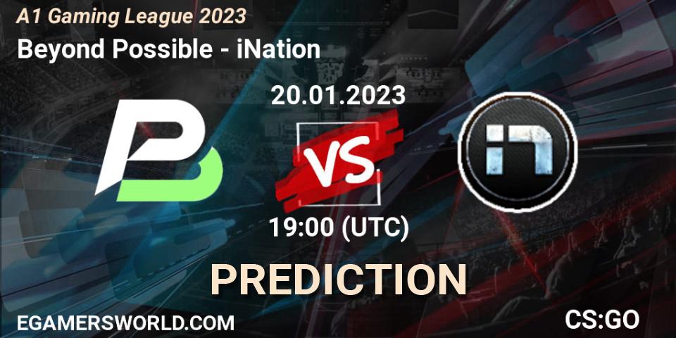 Prognose für das Spiel Beyond Possible VS iNation. 20.01.2023 at 19:00. Counter-Strike (CS2) - A1 Gaming League 2023