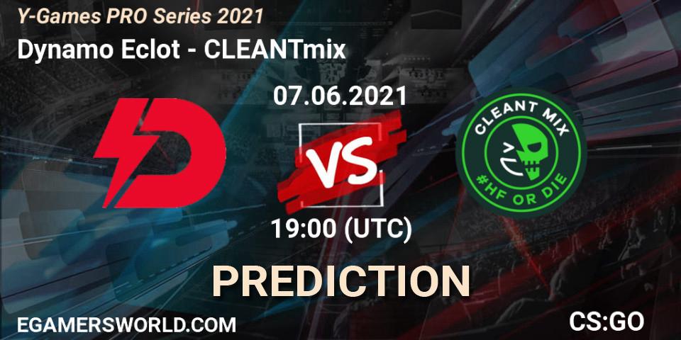 Prognose für das Spiel Dynamo Eclot VS CLEANTmix. 07.06.2021 at 19:00. Counter-Strike (CS2) - Y-Games PRO Series 2021