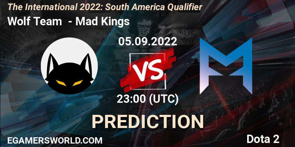 Prognose für das Spiel Wolf Team VS Mad Kings. 05.09.2022 at 22:09. Dota 2 - The International 2022: South America Qualifier