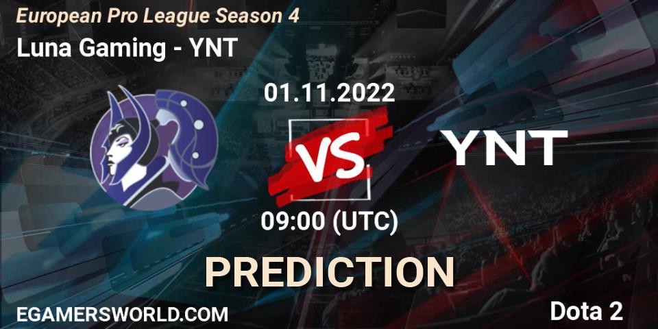 Prognose für das Spiel Luna Gaming VS YNT. 11.11.22. Dota 2 - European Pro League Season 4