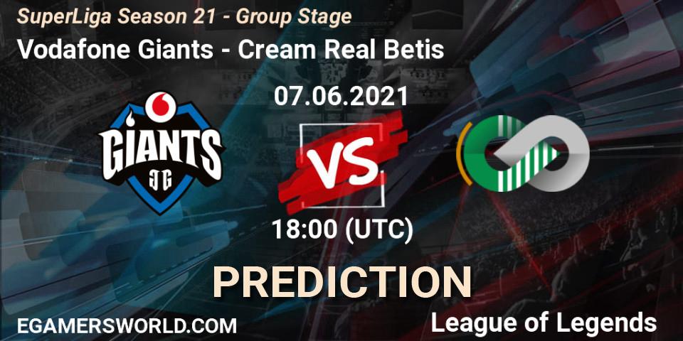 Prognose für das Spiel Vodafone Giants VS Cream Real Betis. 07.06.2021 at 19:00. LoL - SuperLiga Season 21 - Group Stage 