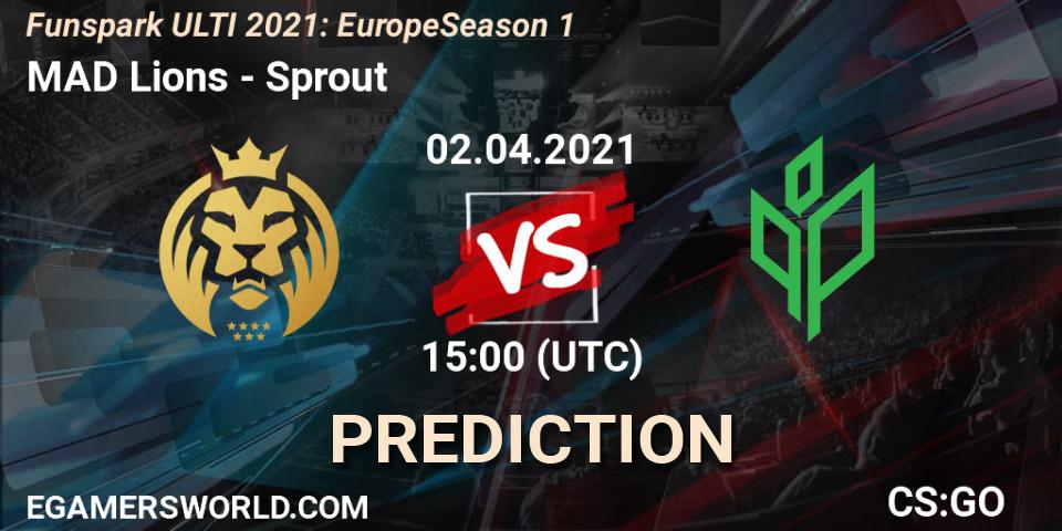 Prognose für das Spiel MAD Lions VS Sprout. 02.04.2021 at 15:30. Counter-Strike (CS2) - Funspark ULTI 2021: Europe Season 1