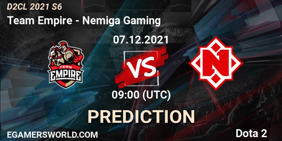 Prognose für das Spiel Team Empire VS Nemiga Gaming. 07.12.21. Dota 2 - Dota 2 Champions League 2021 Season 6