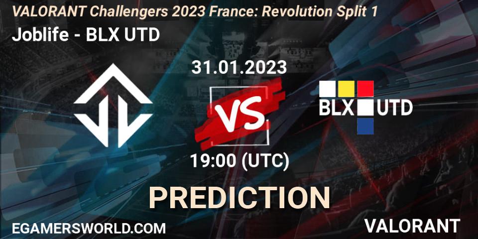 Prognose für das Spiel Joblife VS BLX UTD. 31.01.23. VALORANT - VALORANT Challengers 2023 France: Revolution Split 1