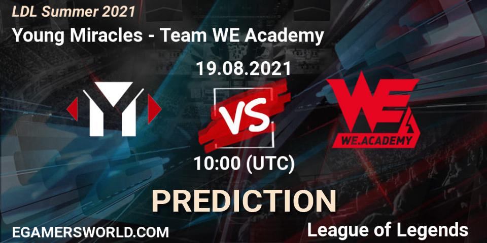 Prognose für das Spiel Young Miracles VS Team WE Academy. 19.08.21. LoL - LDL Summer 2021