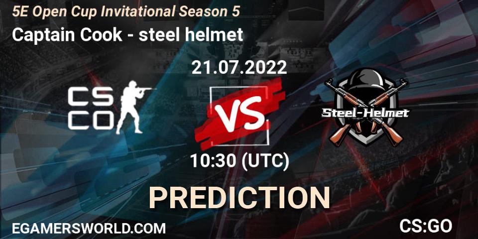 Prognose für das Spiel Captain Cook VS steel helmet. 23.07.2022 at 10:45. Counter-Strike (CS2) - 5E Open Cup Invitational Season 5