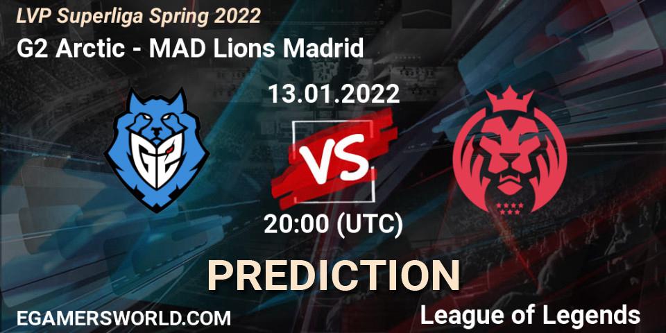 Prognose für das Spiel G2 Arctic VS MAD Lions Madrid. 13.01.2022 at 20:00. LoL - LVP Superliga Spring 2022