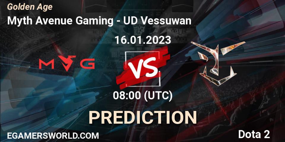 Prognose für das Spiel Myth Avenue Gaming VS UD Vessuwan. 16.01.23. Dota 2 - Golden Age