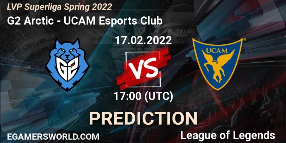 Prognose für das Spiel G2 Arctic VS UCAM Esports Club. 17.02.2022 at 17:00. LoL - LVP Superliga Spring 2022