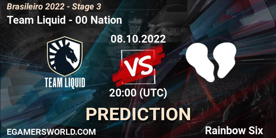 Prognose für das Spiel Team Liquid VS 00 Nation. 08.10.22. Rainbow Six - Brasileirão 2022 - Stage 3