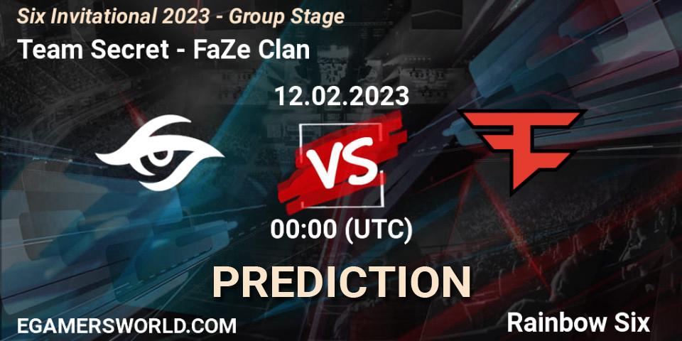 Prognose für das Spiel Team Secret VS FaZe Clan. 12.02.23. Rainbow Six - Six Invitational 2023 - Group Stage