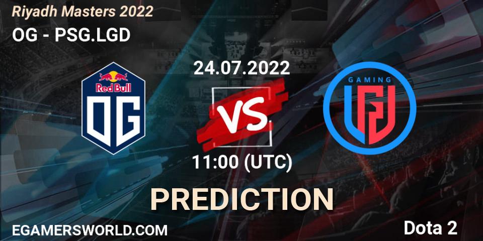 Prognose für das Spiel OG VS PSG.LGD. 24.07.22. Dota 2 - Riyadh Masters 2022