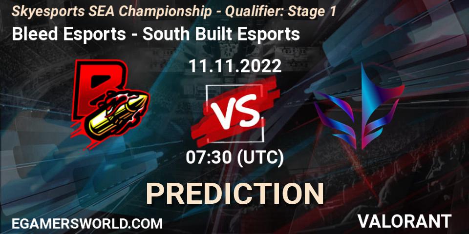 Prognose für das Spiel Bleed Esports VS South Built Esports. 11.11.2022 at 07:30. VALORANT - Skyesports SEA Championship - Qualifier: Stage 1