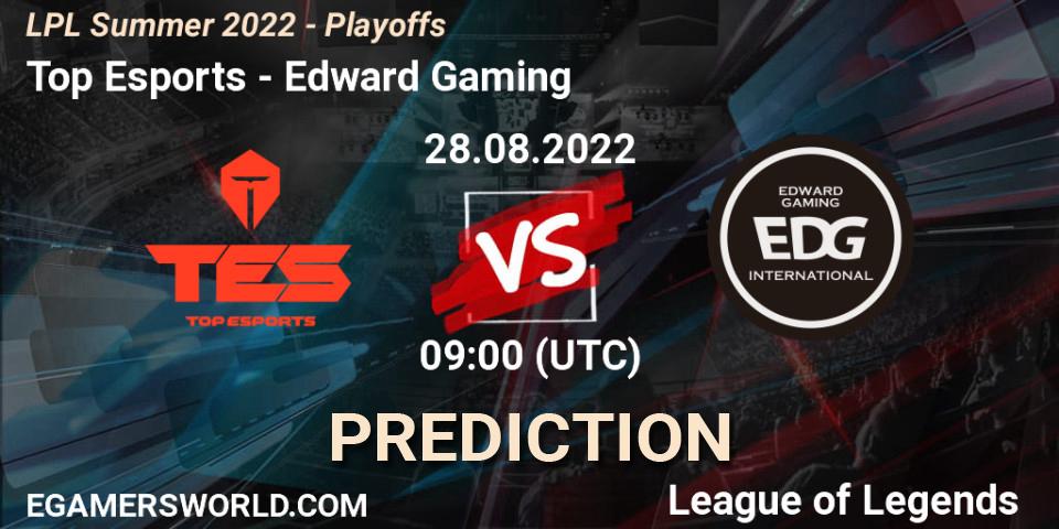 Prognose für das Spiel Top Esports VS Edward Gaming. 28.08.22. LoL - LPL Summer 2022 - Playoffs
