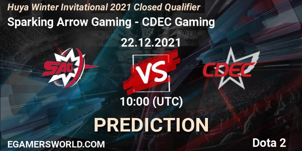 Prognose für das Spiel Sparking Arrow Gaming VS CDEC Gaming. 22.12.21. Dota 2 - Huya Winter Invitational 2021 Closed Qualifier