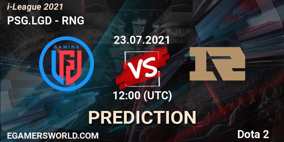 Prognose für das Spiel PSG.LGD VS RNG. 23.07.21. Dota 2 - i-League 2021 Season 1