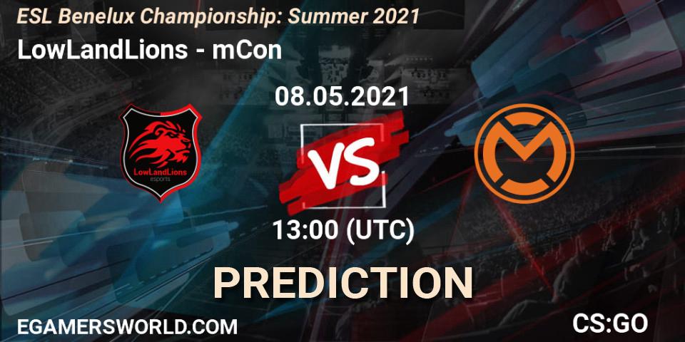 Prognose für das Spiel LowLandLions VS mCon. 08.05.2021 at 13:05. Counter-Strike (CS2) - ESL Benelux Championship: Summer 2021