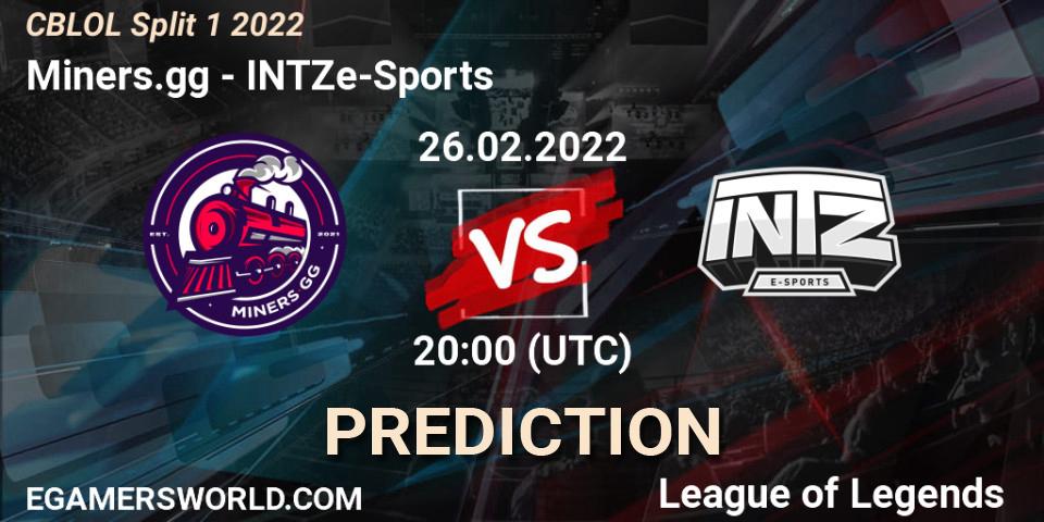 Prognose für das Spiel Miners.gg VS INTZ e-Sports. 26.02.2022 at 20:30. LoL - CBLOL Split 1 2022