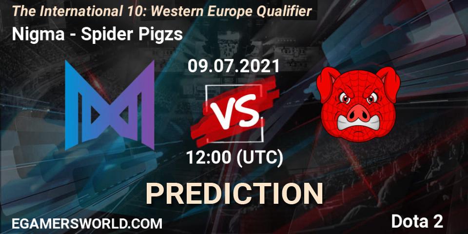 Prognose für das Spiel Nigma Galaxy VS Spider Pigzs. 09.07.2021 at 13:34. Dota 2 - The International 10: Western Europe Qualifier