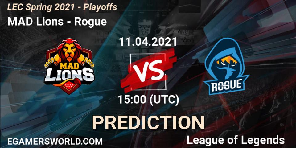 Prognose für das Spiel MAD Lions VS Rogue. 11.04.21. LoL - LEC Spring 2021 - Playoffs
