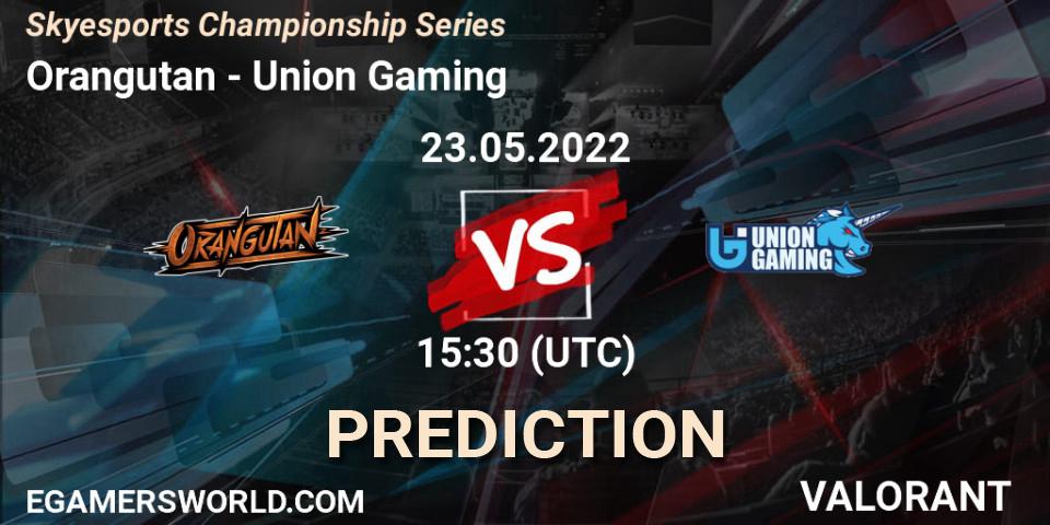 Prognose für das Spiel Orangutan VS Union Gaming. 23.05.2022 at 15:30. VALORANT - Skyesports Championship Series