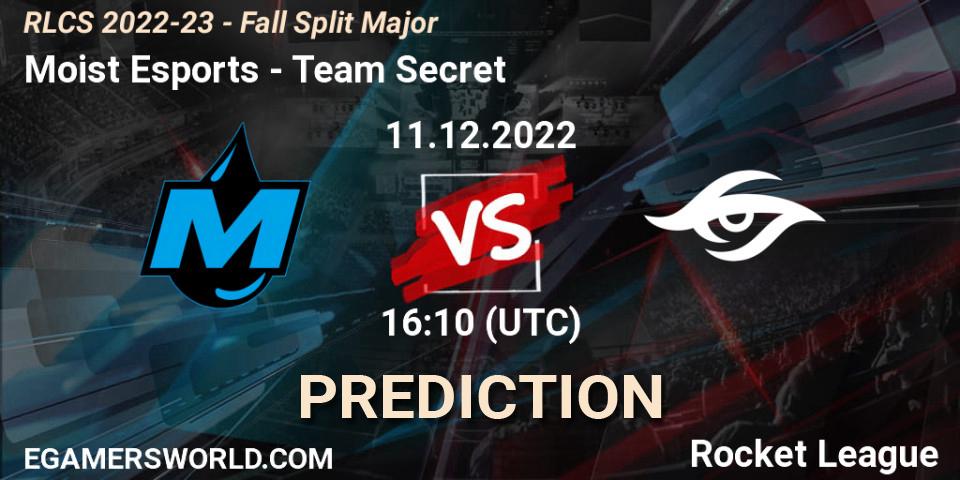 Prognose für das Spiel Moist Esports VS Team Secret. 11.12.22. Rocket League - RLCS 2022-23 - Fall Split Major