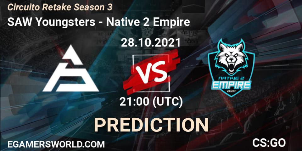 Prognose für das Spiel SAW Youngsters VS Native 2 Empire. 28.10.2021 at 21:30. Counter-Strike (CS2) - Circuito Retake Season 3