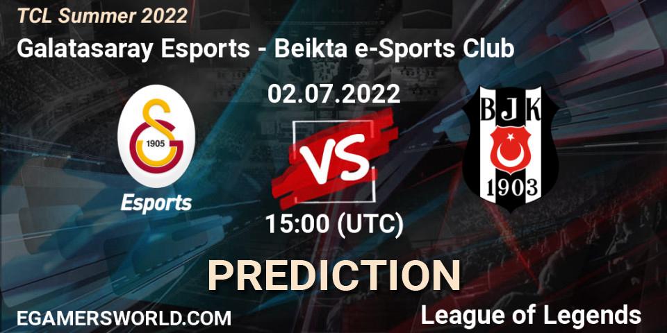 Prognose für das Spiel Galatasaray Esports VS Beşiktaş e-Sports Club. 02.07.2022 at 15:00. LoL - TCL Summer 2022