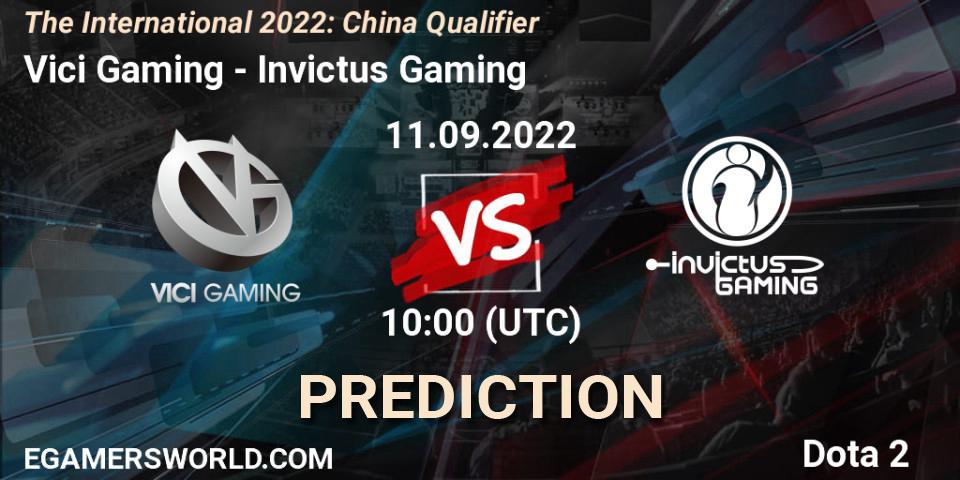 Prognose für das Spiel Vici Gaming VS Invictus Gaming. 11.09.22. Dota 2 - The International 2022: China Qualifier
