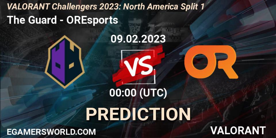 Prognose für das Spiel The Guard VS OREsports. 09.02.23. VALORANT - VALORANT Challengers 2023: North America Split 1