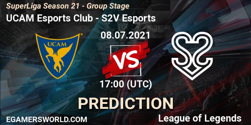 Prognose für das Spiel UCAM Esports Club VS S2V Esports. 08.07.2021 at 17:00. LoL - SuperLiga Season 21 - Group Stage 