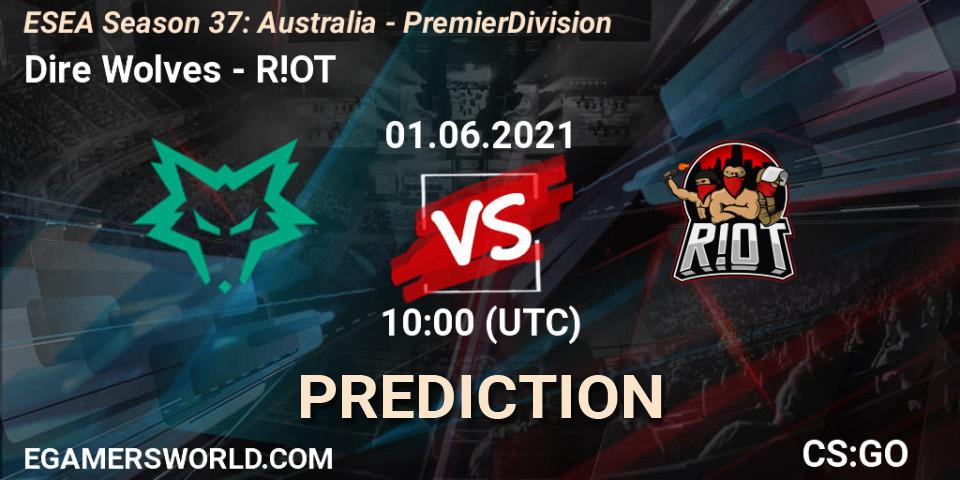 Prognose für das Spiel Dire Wolves VS R!OT. 01.06.21. CS2 (CS:GO) - ESEA Season 37: Australia - Premier Division
