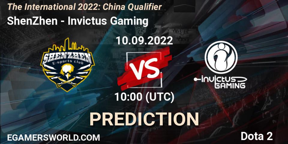 Prognose für das Spiel ShenZhen VS Invictus Gaming. 10.09.22. Dota 2 - The International 2022: China Qualifier