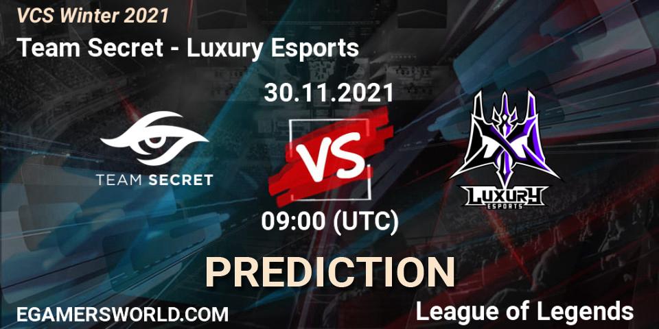 Prognose für das Spiel Team Secret VS Luxury Esports. 30.11.2021 at 09:00. LoL - VCS Winter 2021