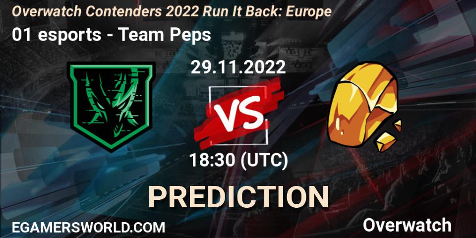 Prognose für das Spiel 01 esports VS Team Peps. 08.12.22. Overwatch - Overwatch Contenders 2022 Run It Back: Europe