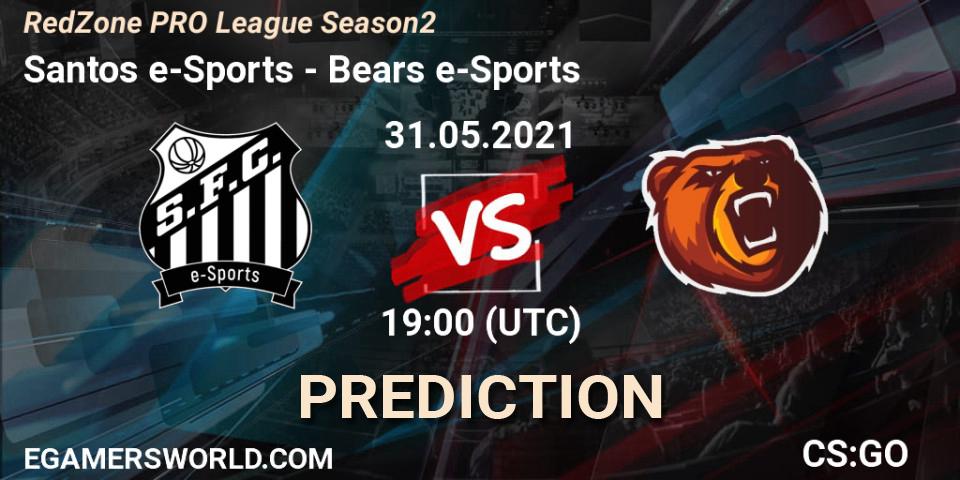 Prognose für das Spiel Santos e-Sports VS Bears e-Sports. 31.05.2021 at 19:00. Counter-Strike (CS2) - RedZone PRO League Season 2