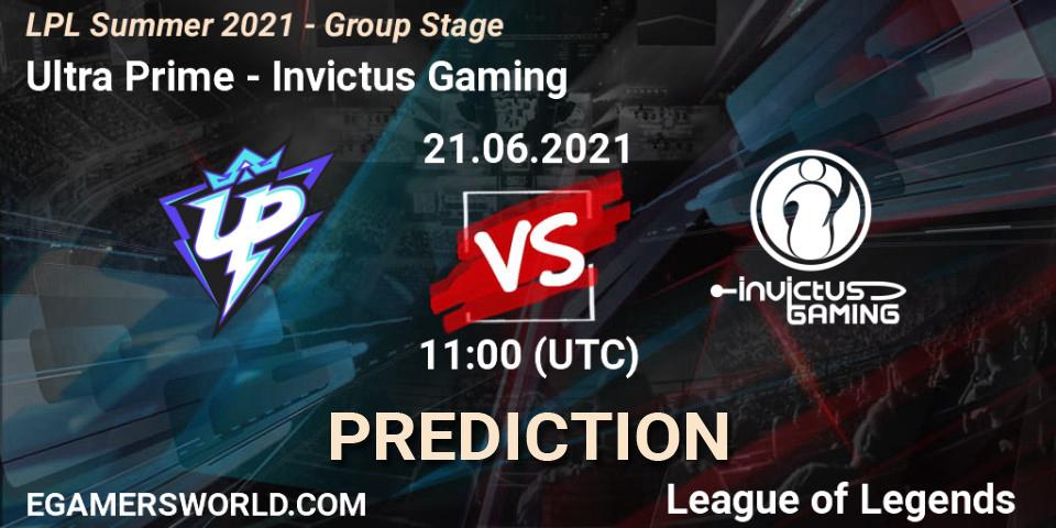 Prognose für das Spiel Ultra Prime VS Invictus Gaming. 21.06.2021 at 11:00. LoL - LPL Summer 2021 - Group Stage