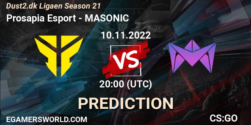 Prognose für das Spiel Prosapia Esport VS MASONIC. 10.11.2022 at 20:00. Counter-Strike (CS2) - Dust2.dk Ligaen Season 21